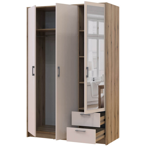 РОНДІ Шафа з дзеркалом 3 ДСП ДОРОС (DOROS) 121х52х195