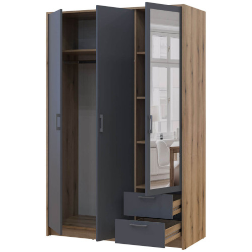 РОНДІ Шафа з дзеркалом 3 ДСП ДОРОС (DOROS) 121х52х195