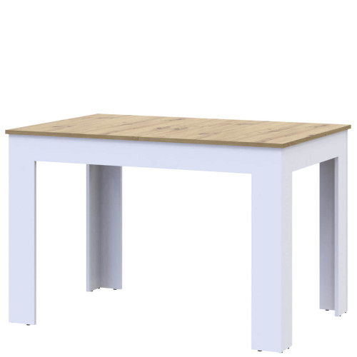 Фото обіднього столу ФЛІНТ ДОРОС (DOROS) білий / дуб артизан