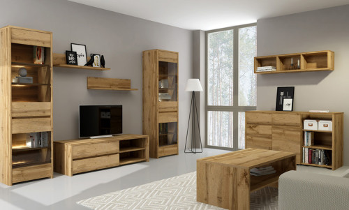 На фото витрина TAHOE TA8 BOGFRAN в интерьере гостиной