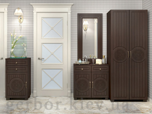 Фото тумбы МОНБЛАН М-7 САНТИ орех темный в интерьере прихожей