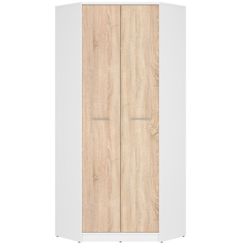 Фото углового шкафа NEPO PLUS SZFN2D BRW белый / дуб сонома - вид спереди