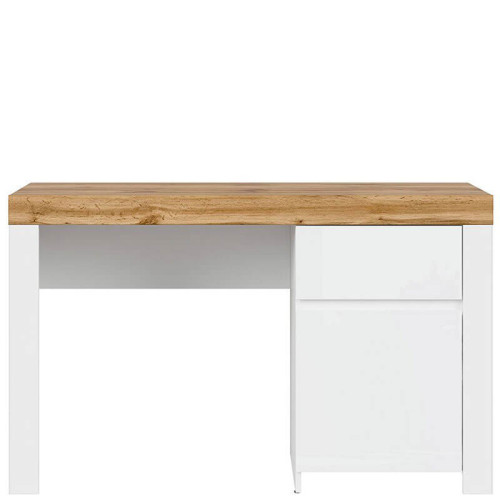 Фото письменного стола HOLTEN BIU1D1S BRW белый / дуб вотан / белый глянец – вид спереди