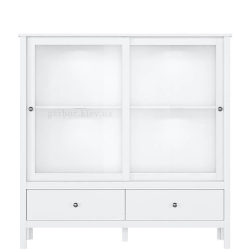 Фото витрины низкой OLE 2W2S MEBELBOS с подсветкой – вид спереди