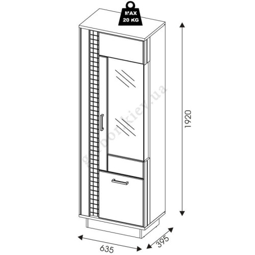 Фото правой витрины MARCO MR7 BOGFRAN – схема с размерами