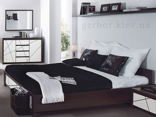 Фото приліжкової тумбочки КАСПІАН білий сніг KOM1S БРВ ВМК в інтер'єрі спальні