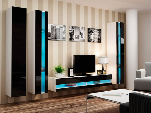 VIGO CAMA MEBLE Комплект New 6 белый / черный глянец