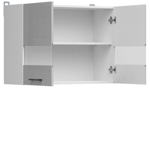 Фото навісної вітрини JUNONA LINE G2W/80/57 BRW світло-сірий глянець –  наповнення