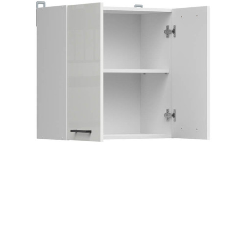 Фото кухні JUNONA LINE 230 ZBL BRW крейдяний глянець – наповнення навісної шафи G2D/60/57