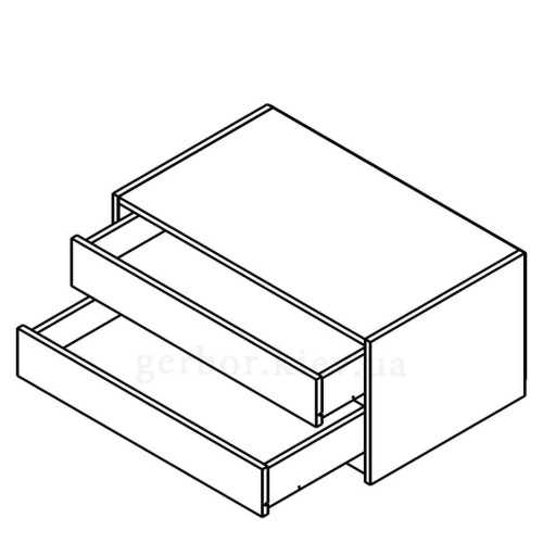 Фото тумби до шафи купе 160 САРА  KOM2S Гербор – схема наповнення