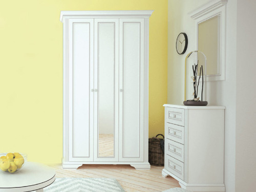 Фото шафи 3D(2S) ВАЙТ Гербор ясен сніжний / сосна срібна в інтер'єрі передпокою