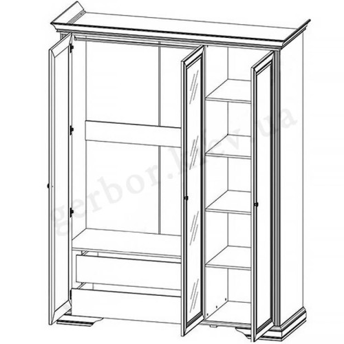 Фото шафи 3D(2S) ВАЙТ Гербор – схема наповнення