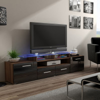 EVORA CAMA MEBLE Тумба ТВ слива / черный глянец EVORA CAMA MEBLE Тумба ТВ слива / черный глянец