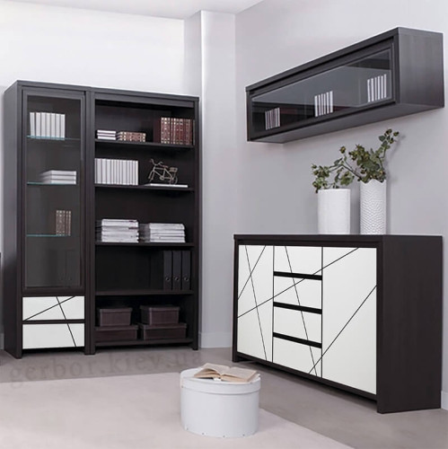 Фото комоду КАСПІАН білий сніг KOM2D4S БРВ ВМК в інтер'єрі кабінету