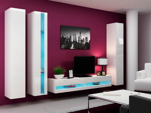 VIGO CAMA MEBLE Комплект New 7 белый / белый глянец