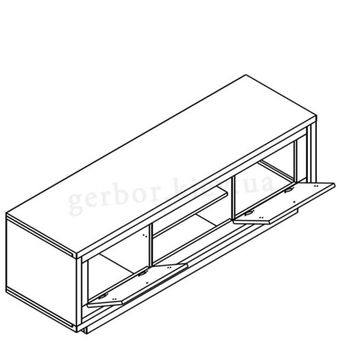 Фото вітальні АНТАРЕС Гербор – схема наповнення тумби ТВ