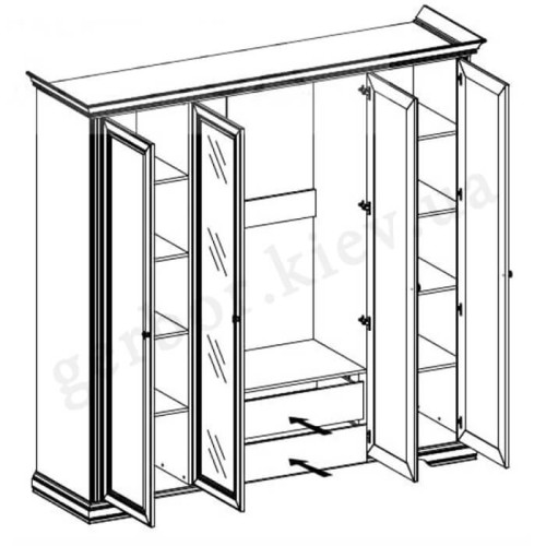 Фото шафи 4D(2S) ВАЙТ Гербор – схема наповнення