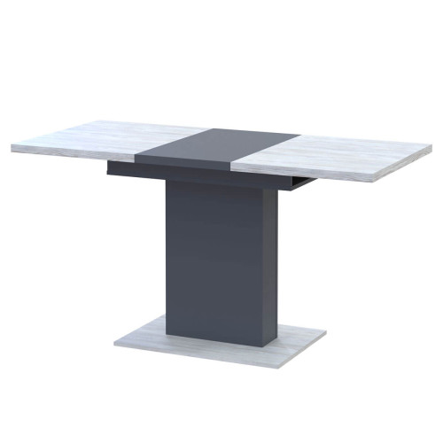 Фото обіднього столу БОСТОН ДОРОС (DOROS) у розкладеному вигляді сосна натті / графіт