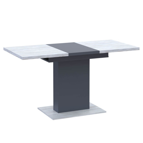 Фото обіднього столу БОСТОН ДОРОС (DOROS) у розкладеному вигляді сосна натті / графіт – вигляд збоку