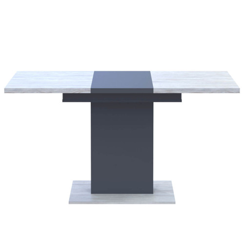 Фото обіднього столу БОСТОН ДОРОС (DOROS) у розкладеному вигляді сосна натті / графіт – вигляд спереду