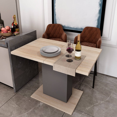 Фото обіднього столу БОСТОН ДОРОС (DOROS) дуб сонома / графіт в інтер'єрі