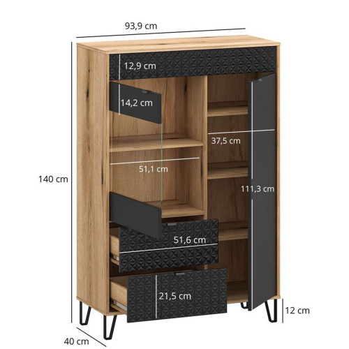 Фото низької вітрини BELLANO 1D1W2S MEBELBOS – розміри