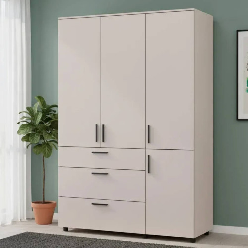 Фото шафи ТОРН 3 ДСП/3Ш полиці ДОРОС (DOROS) кашемір в інтер'єрі