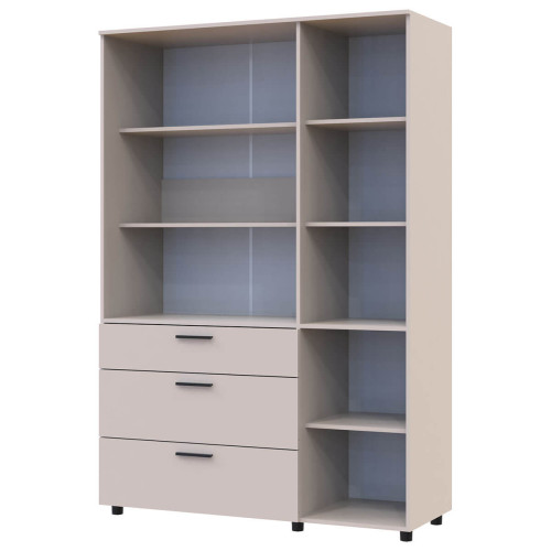 Фото шафи ТОРН 3 ДСП/3Ш полиці ДОРОС (DOROS) кашемір  – вигляд збоку наповнення