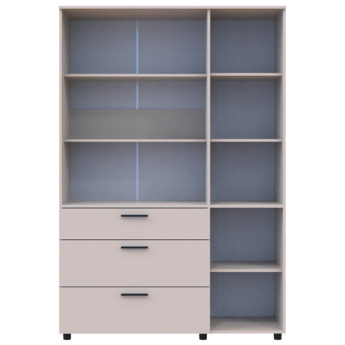 Фото шафи ТОРН 3 ДСП/3Ш полиці ДОРОС (DOROS) кашемір  – вигляд спереду наповнення