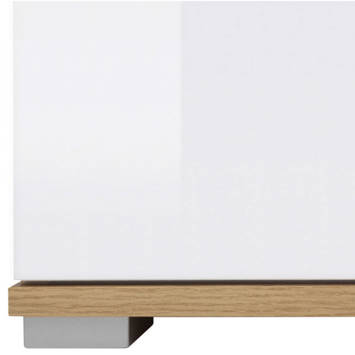 На фото ножка комода ZELE KOM2D3S BRW дуб вотан / белый глянец