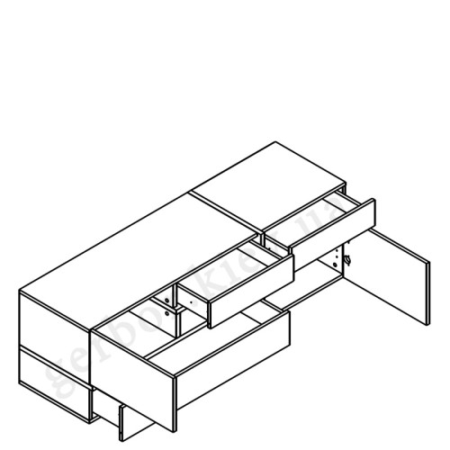 Фото тумби ТВ ЛАЙН RTV2D3S Гербор - схема наповнення