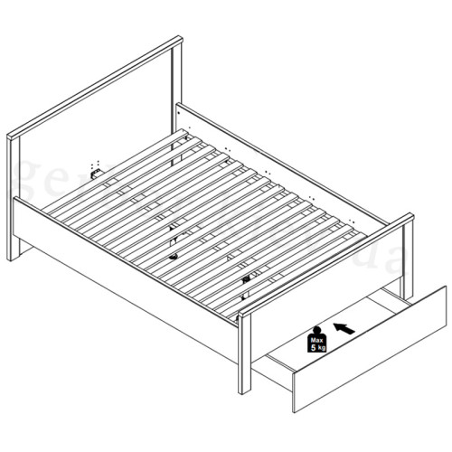 Кровать HESEN LOZ1S/140 BRW – схема