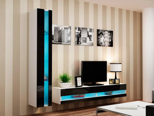 VIGO CAMA MEBLE Комплект New 8 белый / черный глянец
