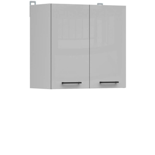 Фото навісної шафи JUNONA LINE G2D/60/57 BRW світло-сірий глянець – вигляд збоку