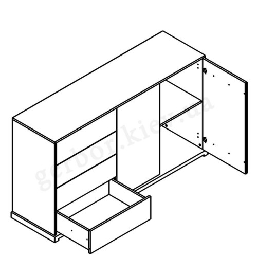 Фото комоду СТЕММА KOM2D4S Гербор двері праворуч – схема наповнення