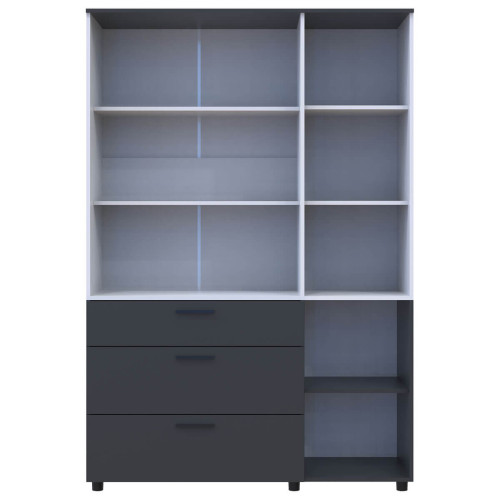 Фото шафи ТОРН 3 ДСП/3Ш штанга ДОРОС (DOROS) антрацит / білий – вигляд спереду наповнення