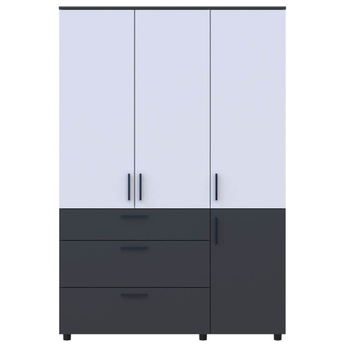 Фото шафи ТОРН 3 ДСП/3Ш штанга ДОРОС (DOROS) антрацит / білий – вигляд спереду