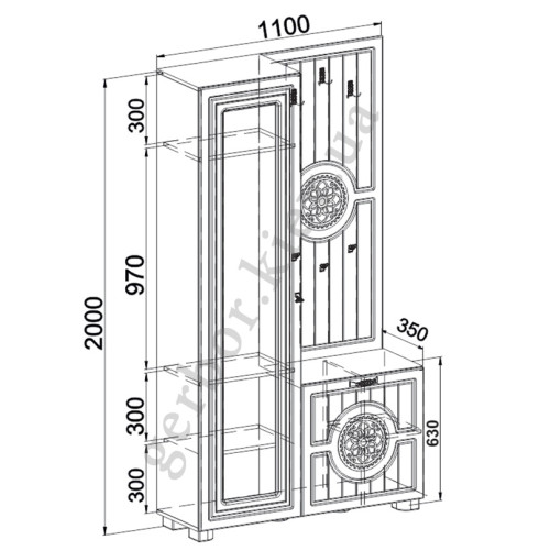 Фото мини-прихожей МОНБЛАН МБ-10 САНТИ - размеры