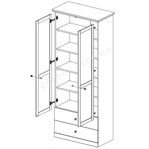 Фото витрины BRANDSON 2W2S MEBELBOS – схема наповнення