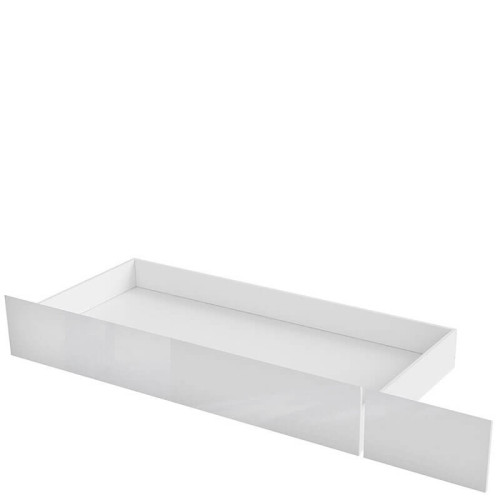 Фото ящика кровати HOLTEN SZU/120 BRW белый / белый глянец с правосторонней панелью – вид спереди