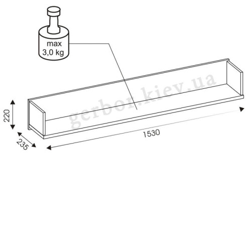 Фото полки MARCO MR10 BOGFRAN – схема с размерами