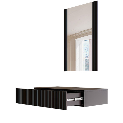 Фото туалетного столика навісного із дзеркалом PAFOS CAMA MEBLE чорний – наповнення