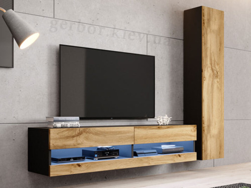 Фото комплекта мебели для гостиной VIGO New 9 CAMA MEBLE черный / дуб вотан