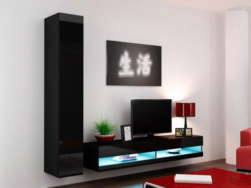 Фото комплекта мебели для гостиной VIGO New 9 CAMA MEBLE черный / черный глянец