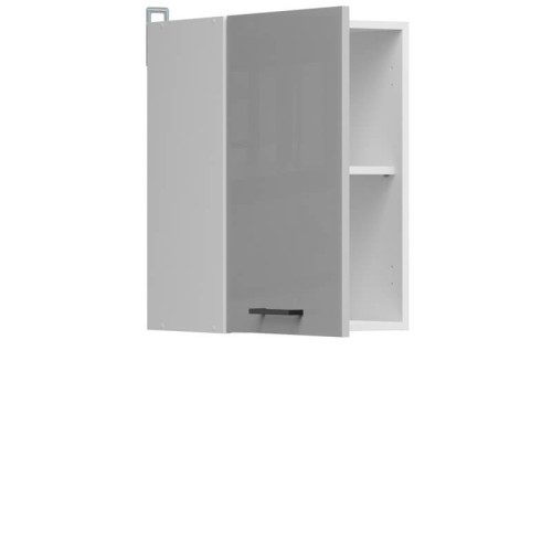 Фото кухні JUNONA LINE 180 ZBL BRW світло-сірий глянець – наповнення навісної шафи G1D/40/57LP