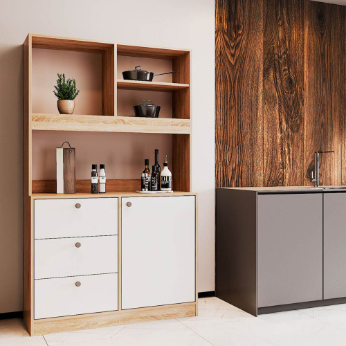 Фото міні-кухні ЛЕЯ ДОРОС (DOROS) дуб сонома / білий в інтер'єрі