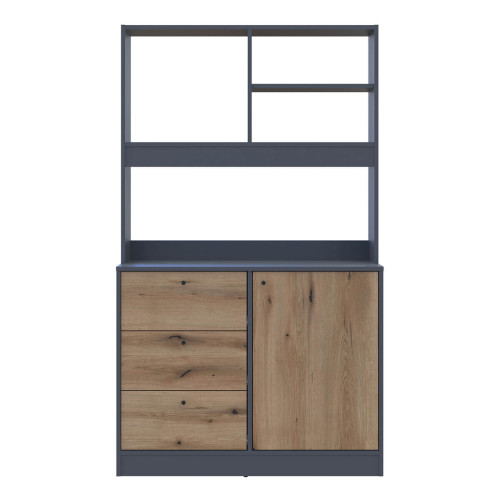 Фото міні-кухні ЛЕЯ ДОРОС (DOROS) графіт / дуб евок – вигляд спереду