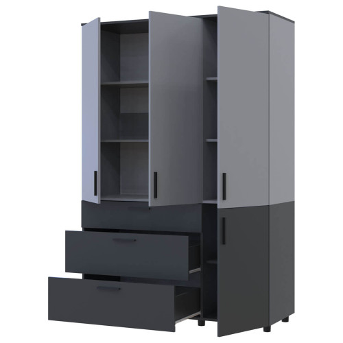Фото шафи ТОРН 3 ДСП/3Ш полиці ДОРОС (DOROS) антрацит / сірий – наповнення