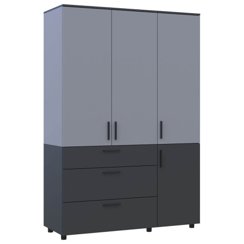 Фото шафи ТОРН 3 ДСП/3Ш полиці ДОРОС (DOROS) антрацит / сірий – вигляд збоку