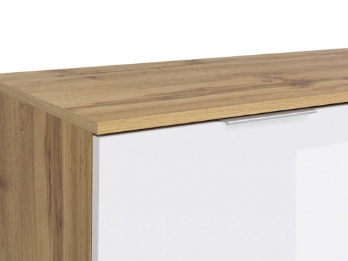 Фото корпуса тумбы ZELE KOM4D BRW дуб вотан / белый глянец